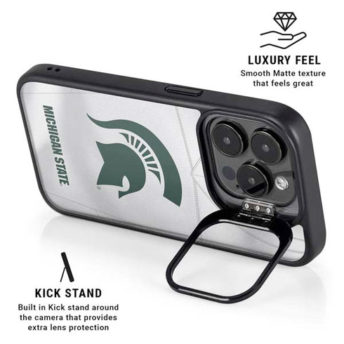 Michigan State University White Jersey iPhone 14 Pro Kickstand Case